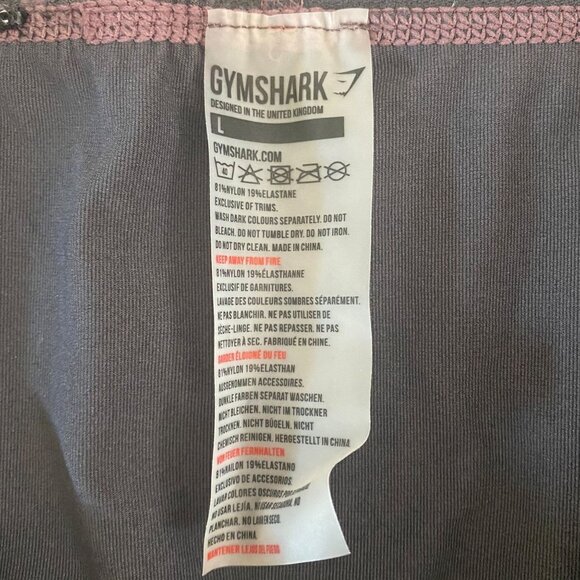 Gymshark Seamless Leggings Gray Women's Large Athletic Stretch Gym Activewear - Picture 9 of 9